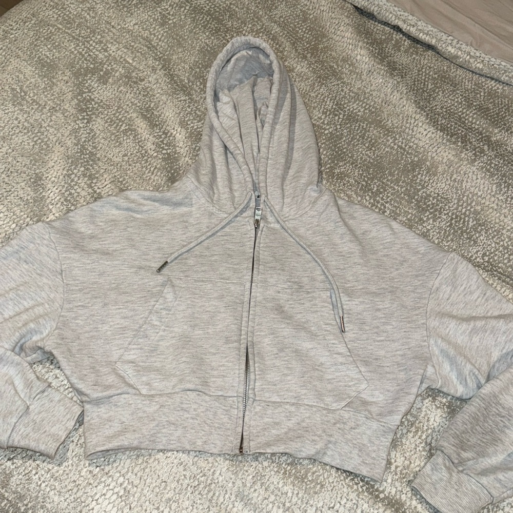 garage cropped zip up